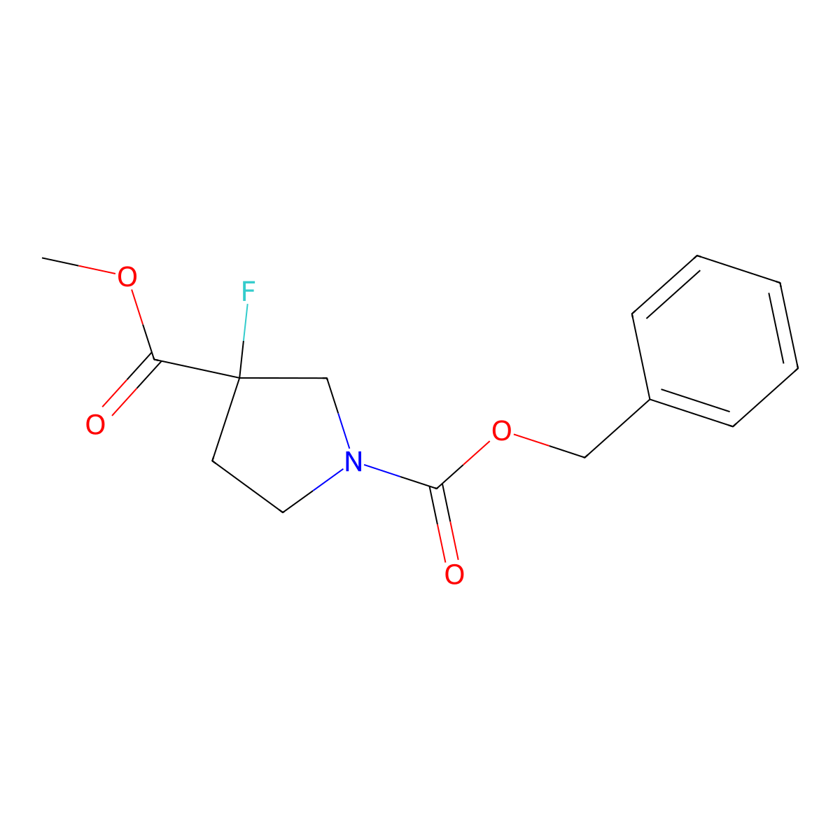O1-Benzyl O3-methyl (3S)-3-fluoropyrrolidine-1,3-dicarboxylate molecular structure, CAS 2512199-79-8
