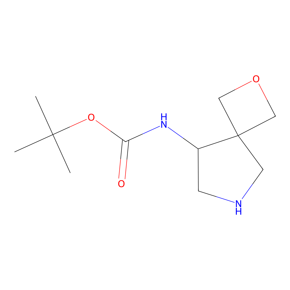tert-butyl N-[(5R)-2-oxa-7-azaspiro[3.4]octan-5-yl]carbamate molecular structure, CAS 2512199-84-5