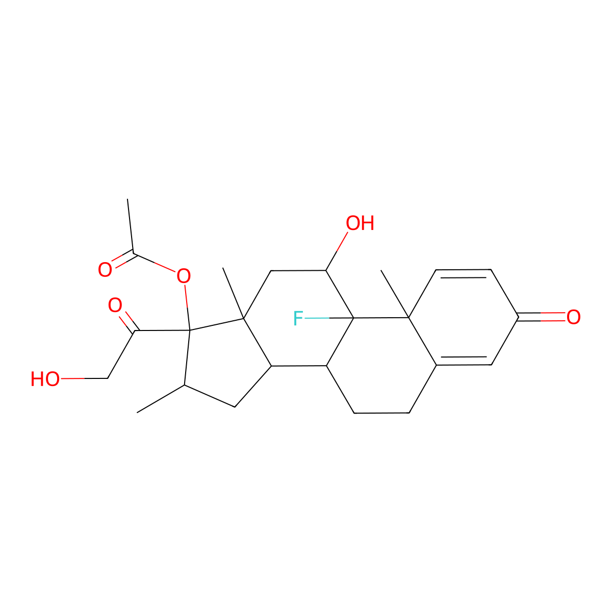 Dexamethasone 17-acetate molecular structure, CAS 25122-35-4