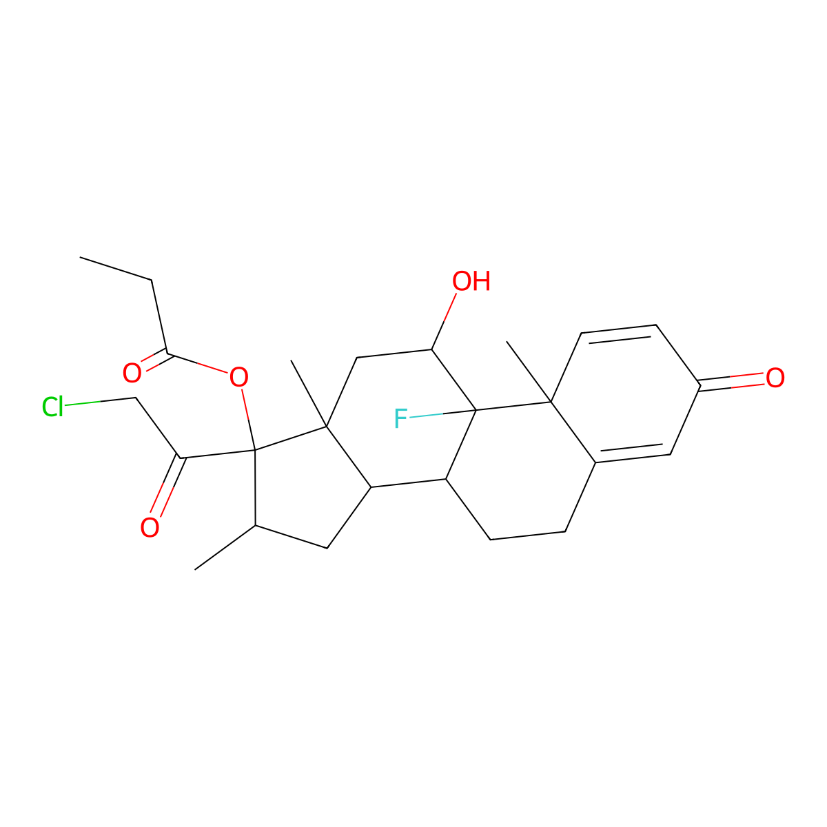Clobetasol Propionate molecular structure, CAS 25122-46-7