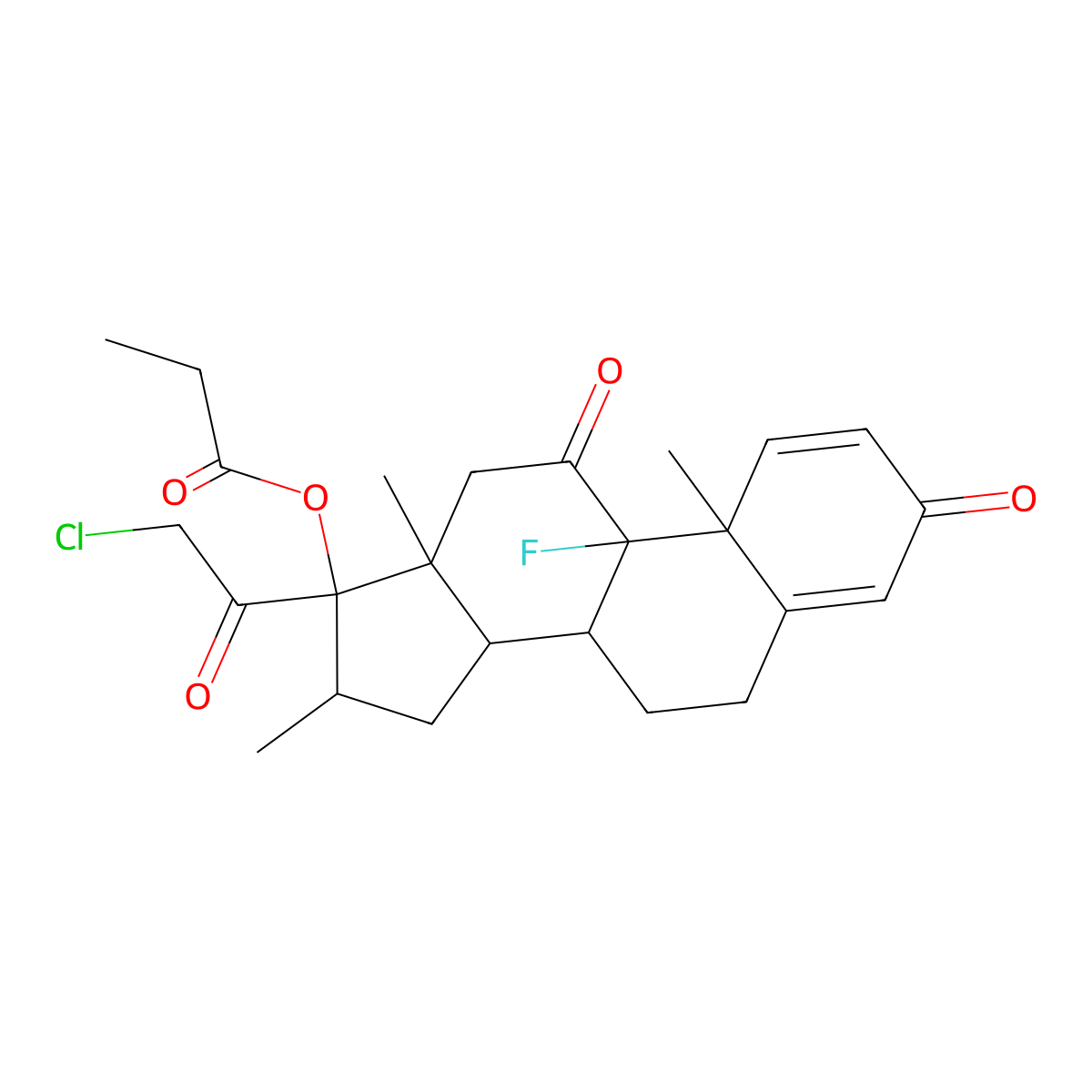 Clobetasone 17-Propionate molecular structure, CAS 25122-56-9