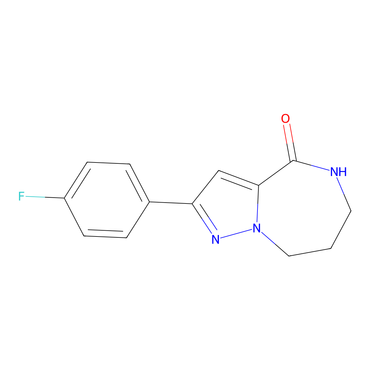 2-(4-Fluorophenyl)-5,6,7,8-tetrahydropyrazolo[1,5-a][1,4]diazepin-4-one molecular structure, CAS 2512200-30-3