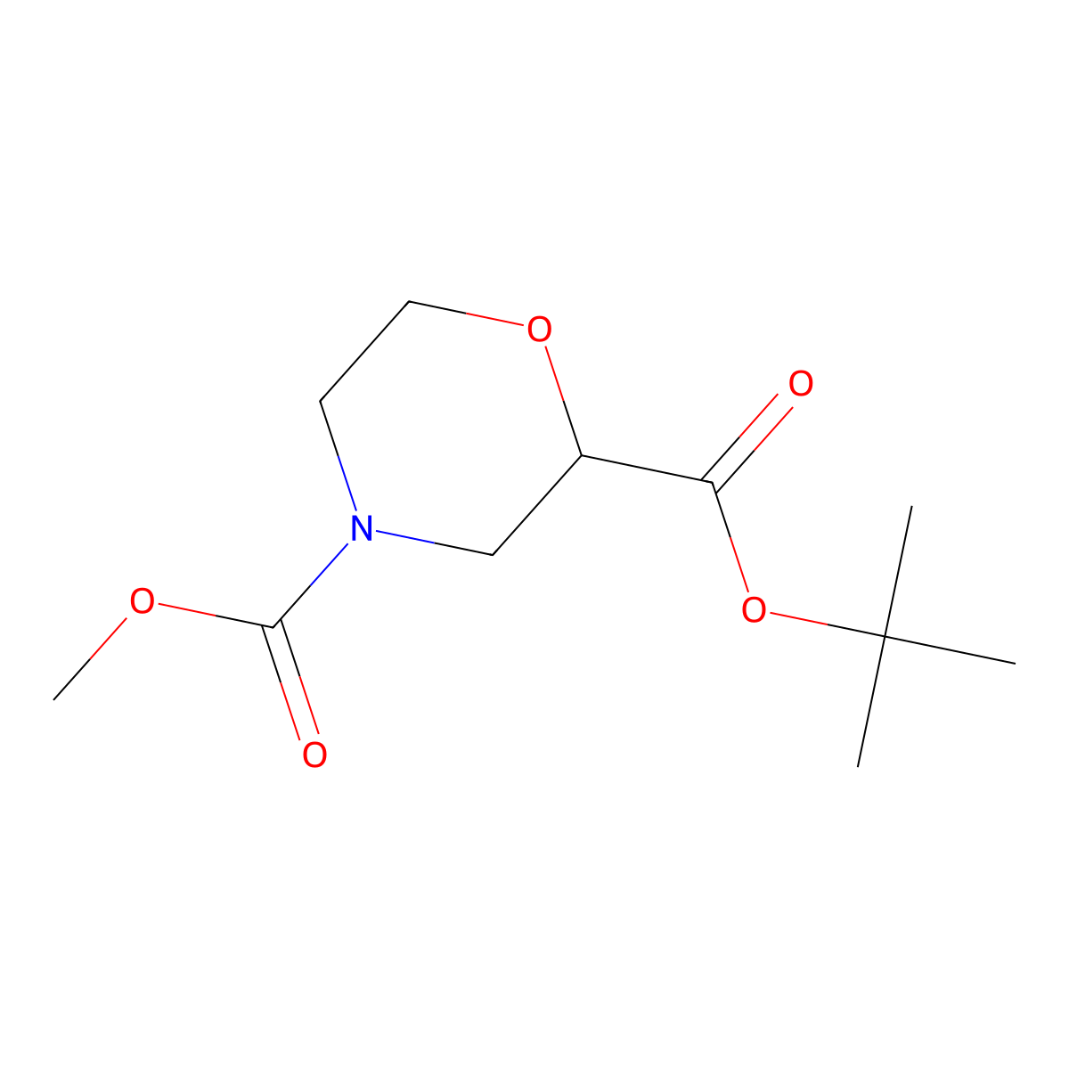 2-(tert-Butyl) 4-methyl (R)-morpholine-2,4-dicarboxylate molecular structure, CAS 2512204-97-4