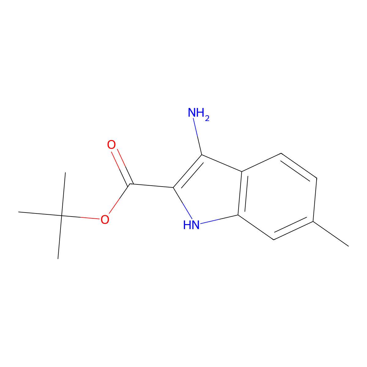 3-Amino-6-methyl-1H-indole-2-carboxylic acid tert-butyl ester molecular structure, CAS 2512212-16-5