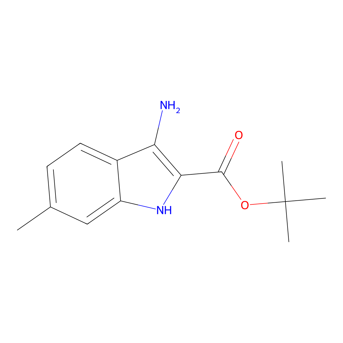 3-Amino-6-methyl-1H-indole-2-carboxylic acid tert-butyl ester molecular structure, CAS 2512212-16-5