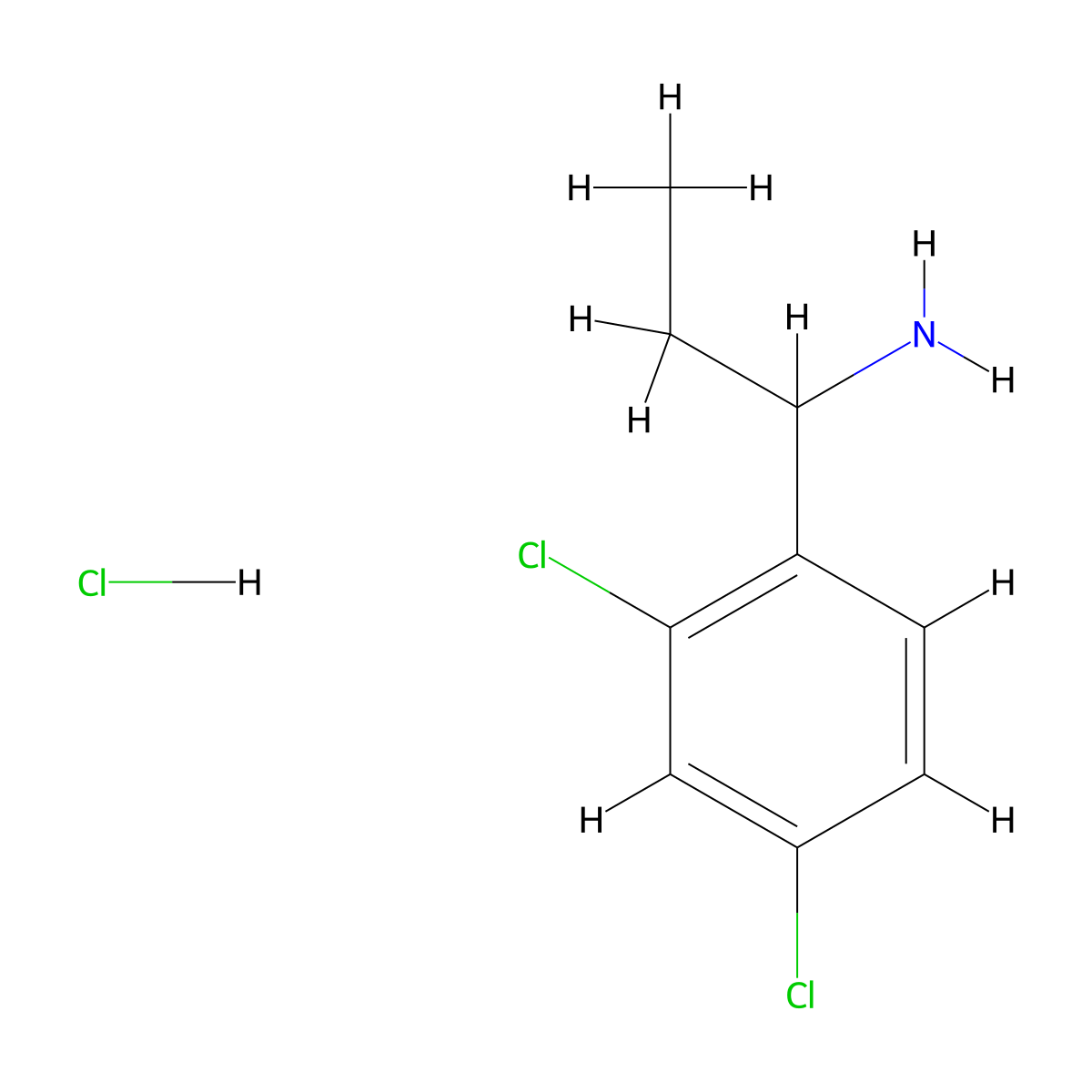 1-(2,4-Dichlorophenyl)propan-1-amine hydrochloride molecular structure, CAS 2512214-67-2