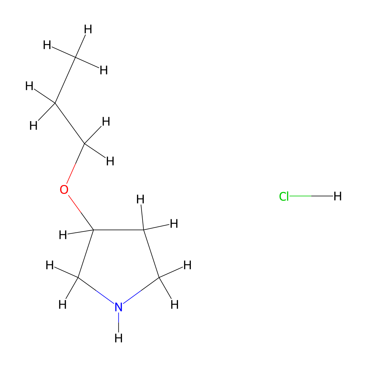 3-Propoxy-pyrrolidine hydrochloride molecular structure, CAS 2512214-97-8