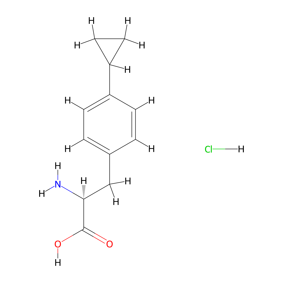 (S)-2-Amino-3-(4-cyclopropylphenyl)propanoic acid hydrochloride molecular structure, CAS 2512215-09-5