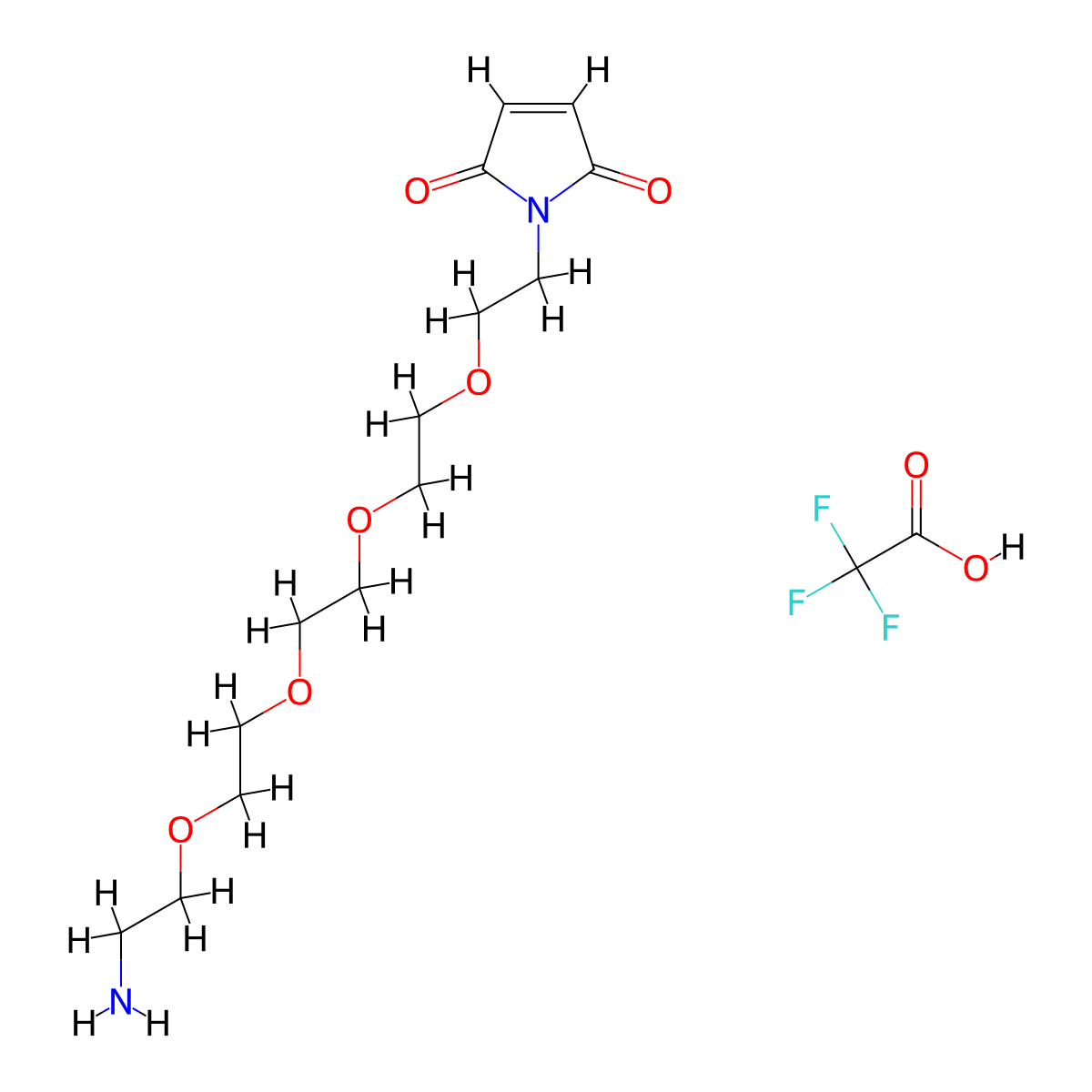 Mal-PEG4-C2-NH2 TFA molecular structure, CAS 2512227-13-1