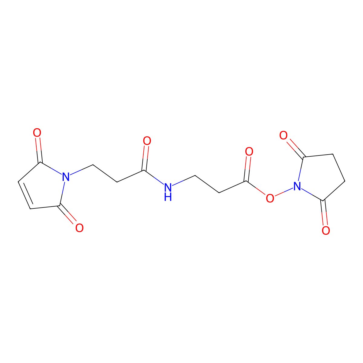 2,5-Dioxopyrrolidin-1-yl 3-(3-(2,5-dioxo-2,5-dihydro-1H-pyrrol-1-yl)propanamido)propanoate molecular structure, CAS 2512227-14-2