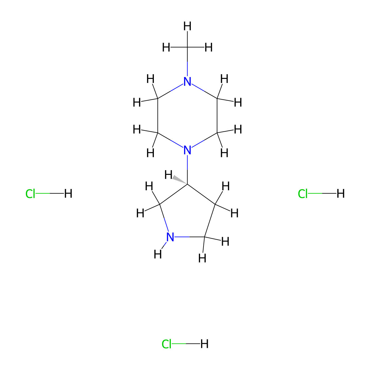 (S)-1-Methyl-4-(pyrrolidin-3-yl)piperazine trihydrochloride molecular structure, CAS 2512230-61-2