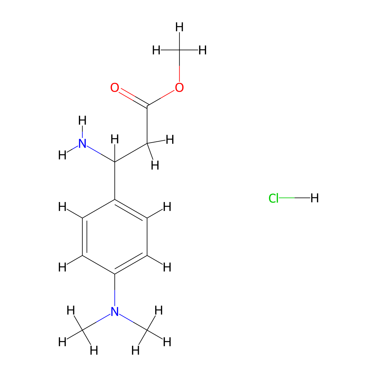 Methyl 3-amino-3-(4-(dimethylamino)phenyl)propanoate hydrochloride molecular structure, CAS 2512230-96-3