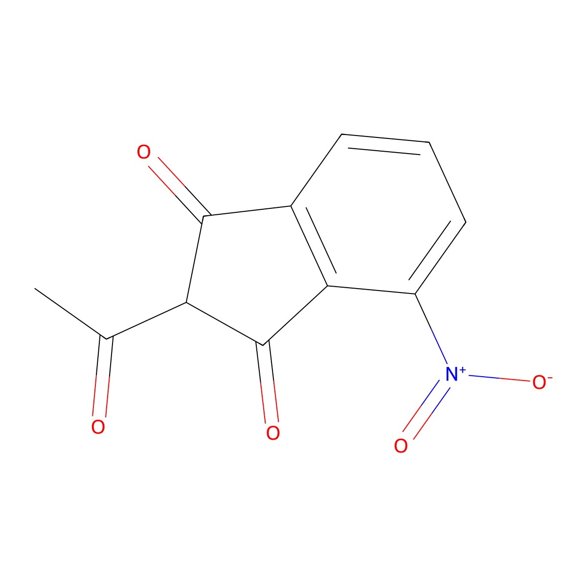 2-Acetyl-4-nitro-1H-indene-1,3(2H)-dione molecular structure, CAS 25125-04-6