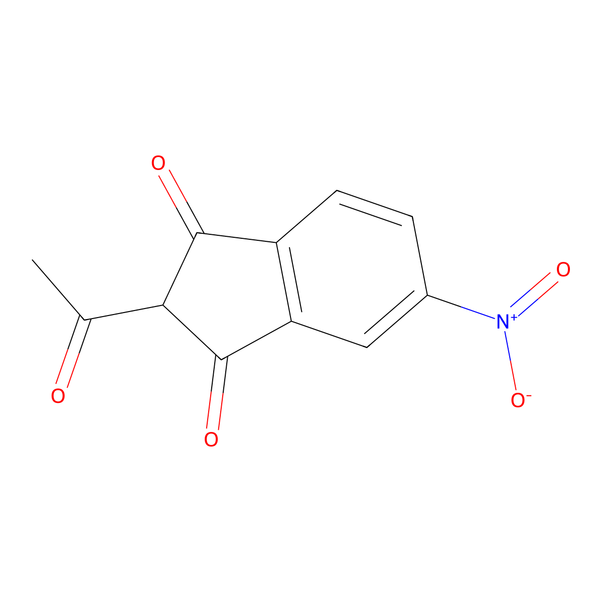 2-Acetyl-5-nitro-1H-indene-1,3(2H)-dione molecular structure, CAS 25125-05-7