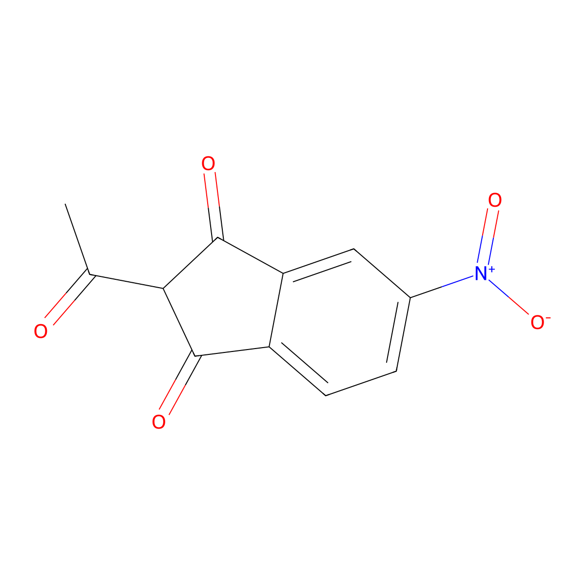 2-Acetyl-5-nitro-1H-indene-1,3(2H)-dione molecular structure, CAS 25125-05-7