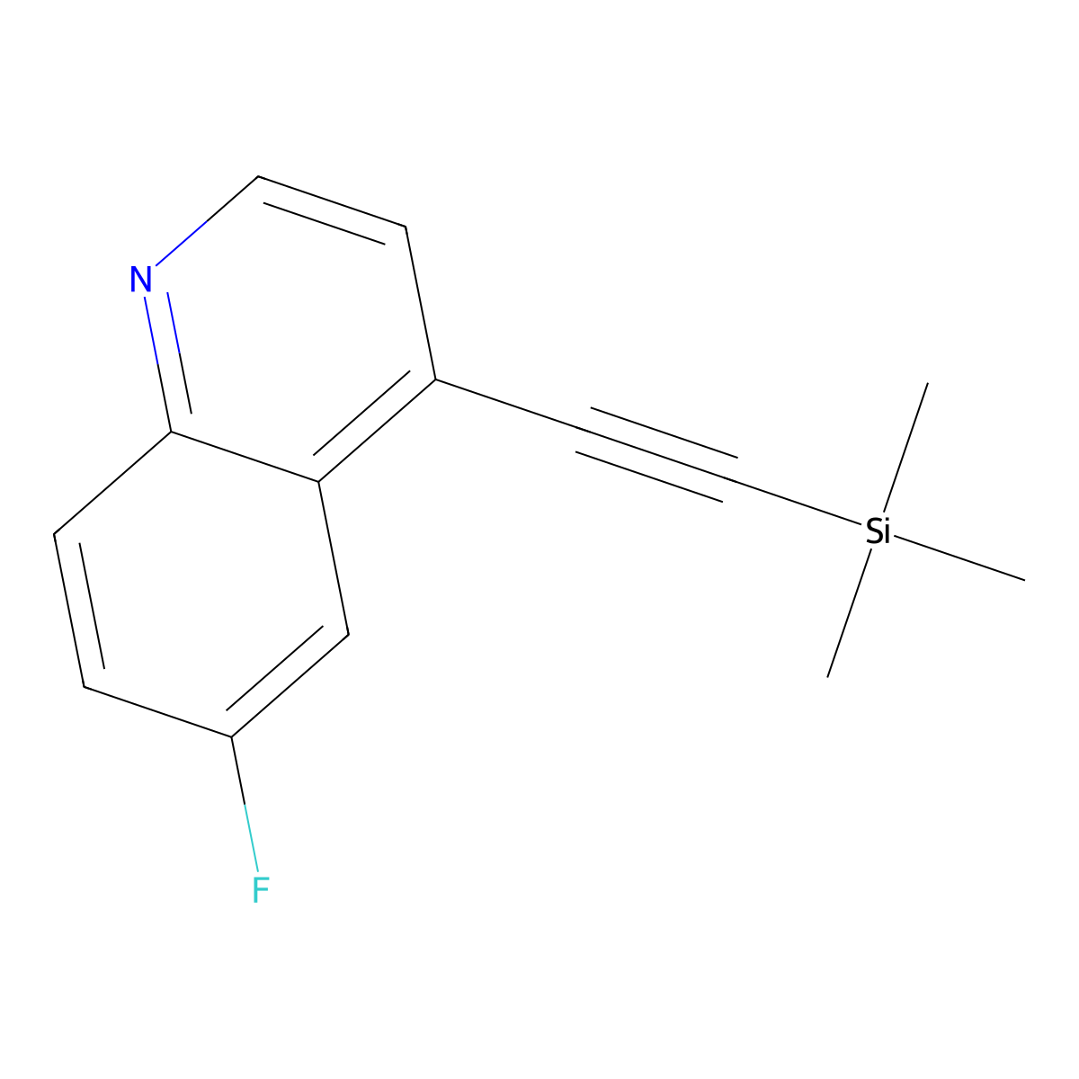 6-Fluoro-4-((trimethylsilyl)ethynyl)quinoline molecular structure, CAS 2512714-44-0