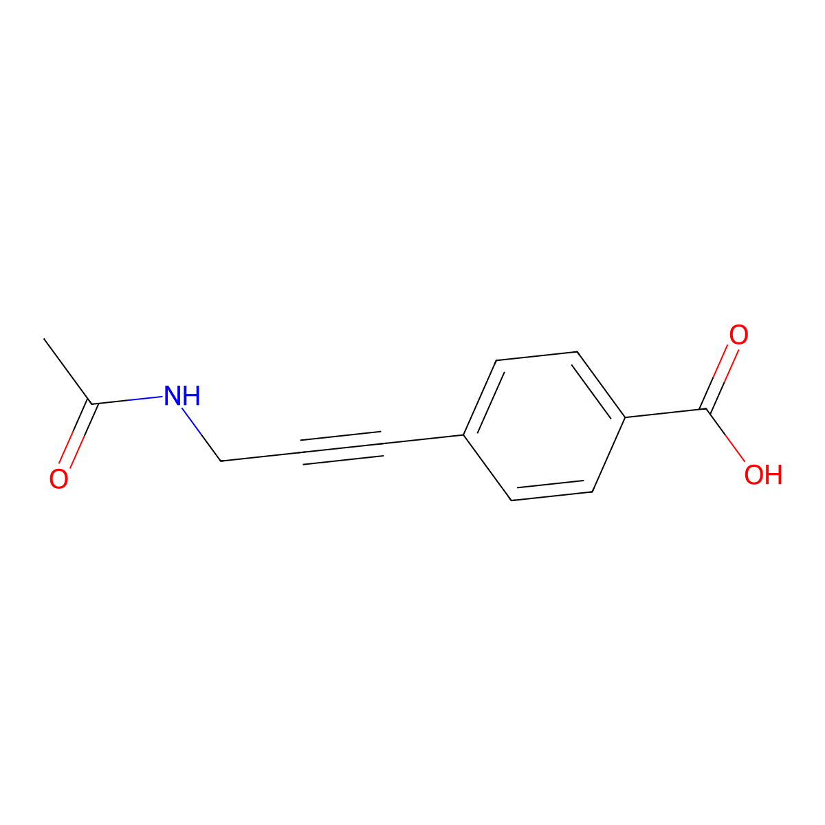 4-(3-Acetamidoprop-1-yn-1-yl)benzoic acid molecular structure, CAS 2512781-84-7