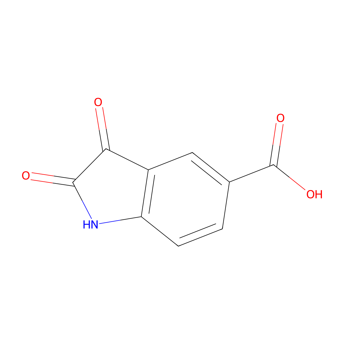 2,3-dioxo-2,3-dihydro-1H-indole-5-carboxylic acid molecular structure, CAS 25128-32-9