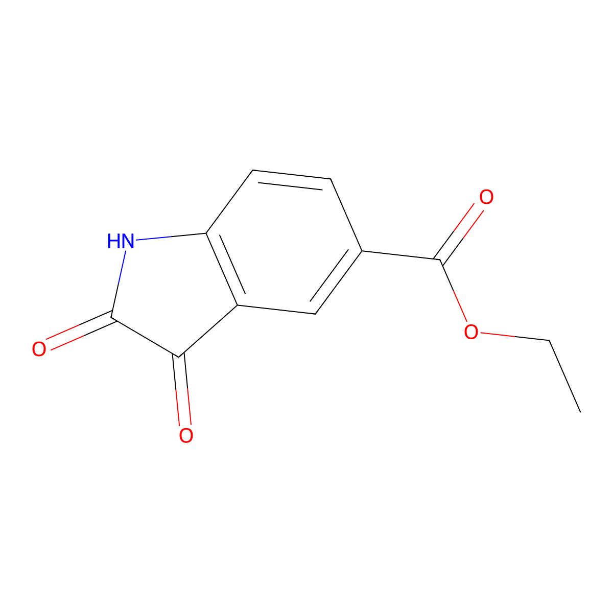 Ethyl 2,3-dioxoindoline-5-carboxylate molecular structure, CAS 25128-38-5
