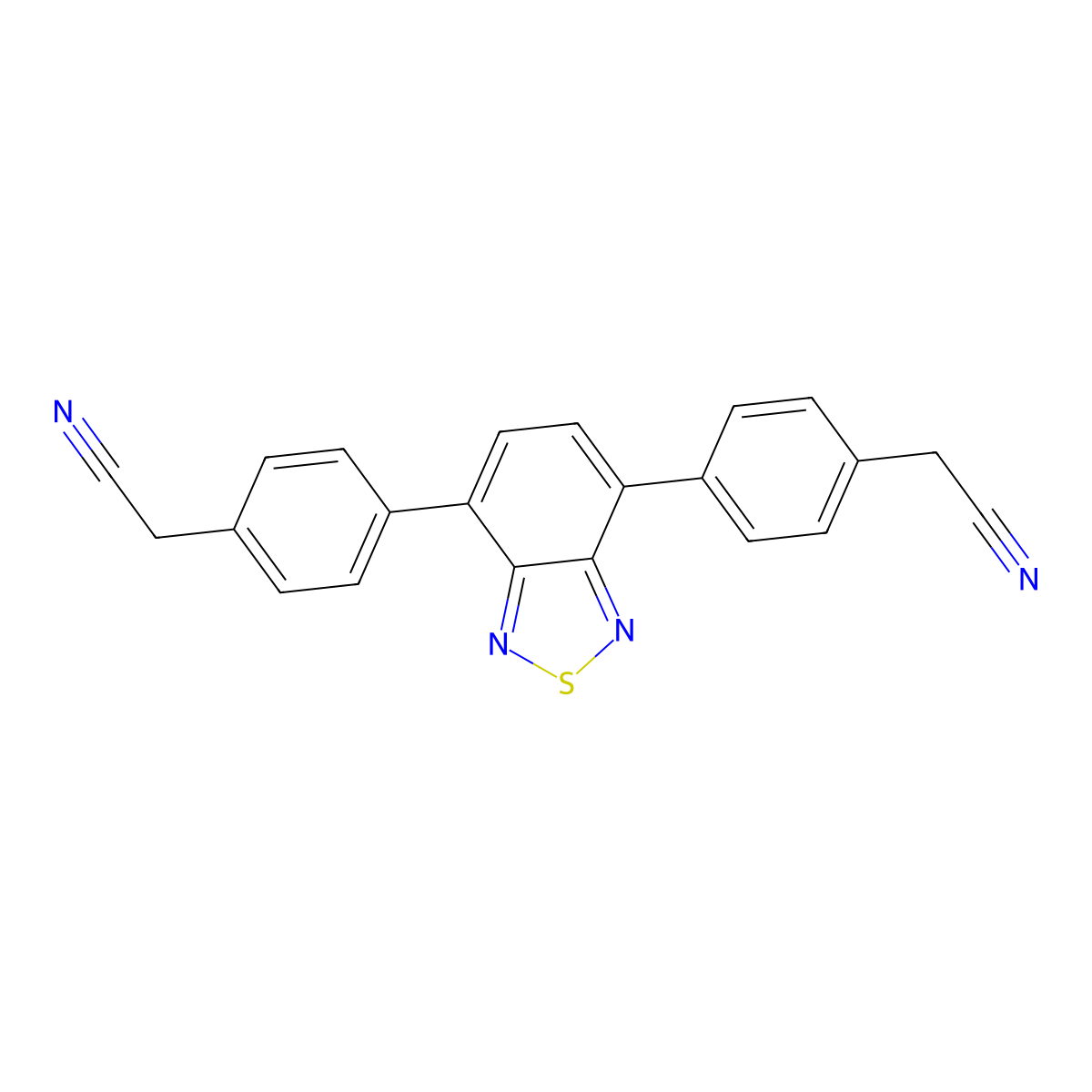 2,2'-(Benzo[c][1,2,5]thiadiazole-4,7-diylbis(4,1-phenylene))diacetonitrile molecular structure, CAS 2512845-03-1