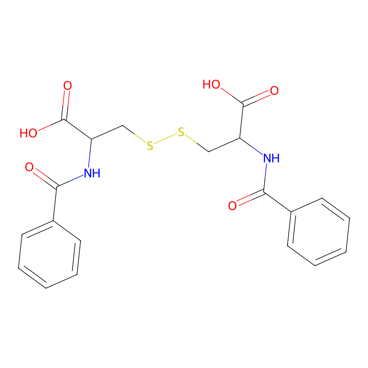 N,N'-Dibenzoyl-L-cystine molecular structure, CAS 25129-20-8