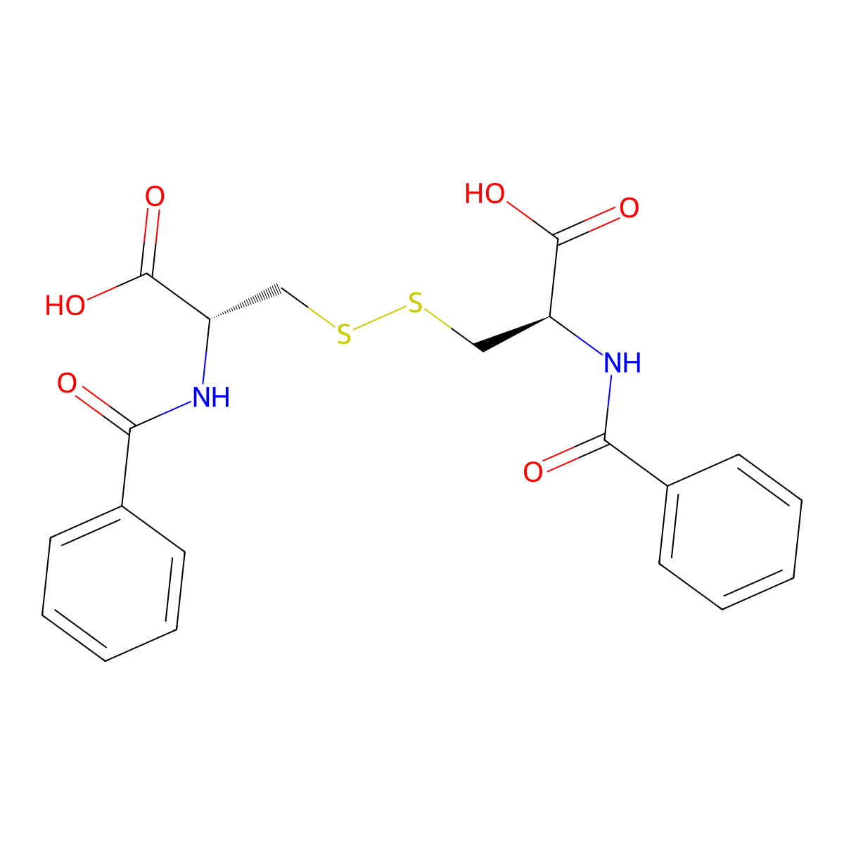N,N'-Dibenzoyl-L-cystine molecular structure, CAS 25129-20-8