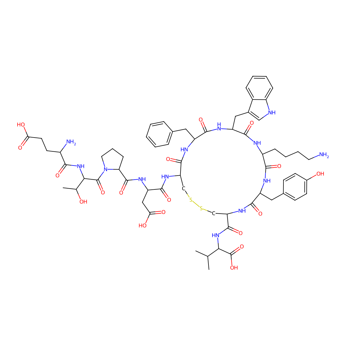 Urotensin II, human molecular structure, CAS 251293-28-4