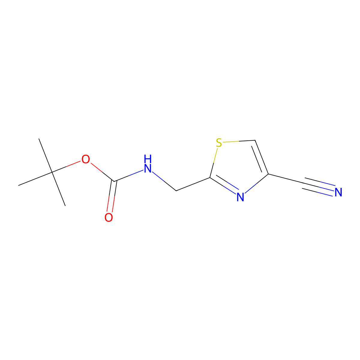 Tert-butyl ((4-cyanothiazol-2-YL)methyl)carbamate molecular structure, CAS 251294-64-1