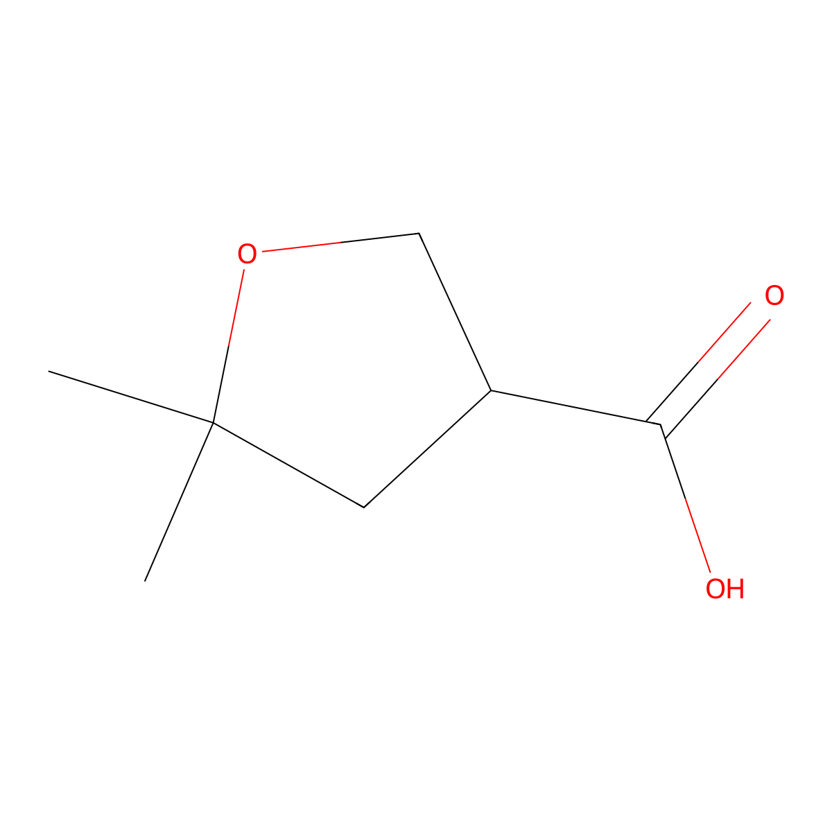 5,5-Dimethyloxolane-3-carboxylic acid molecular structure, CAS 2513-02-2