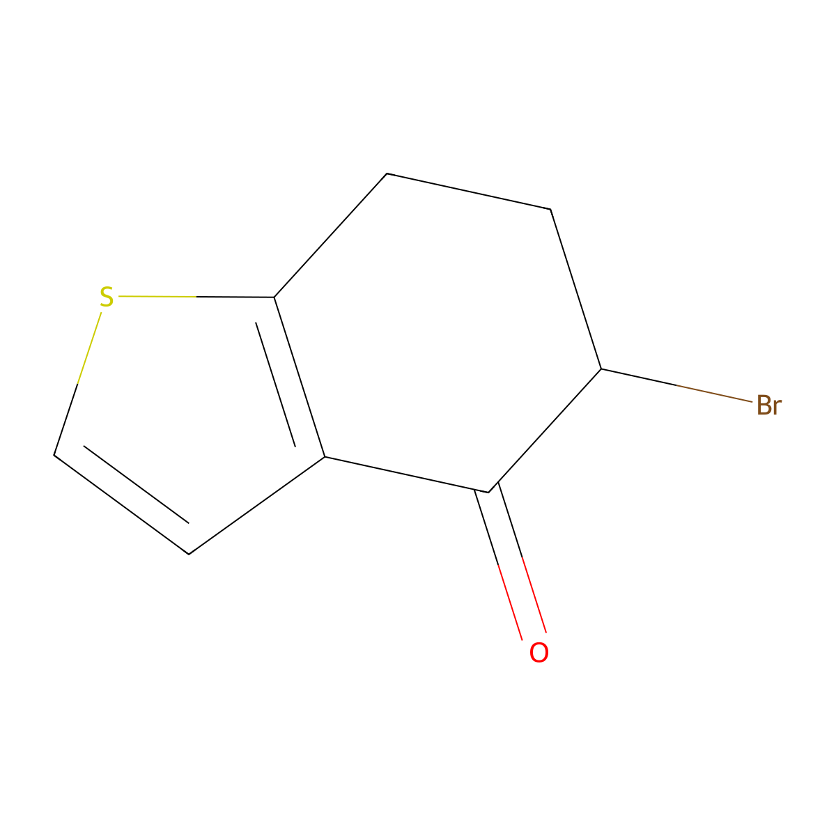 5-Bromo-6,7-dihydro-1-benzothiophen-4(5H)-one molecular structure, CAS 2513-49-7