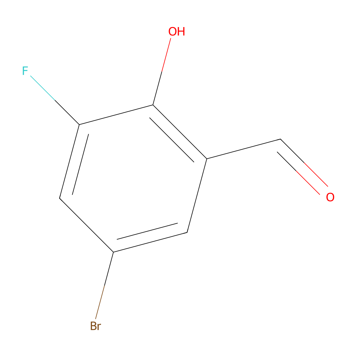 5-Bromo-3-fluoro-2-hydroxybenzaldehyde molecular structure, CAS 251300-28-4