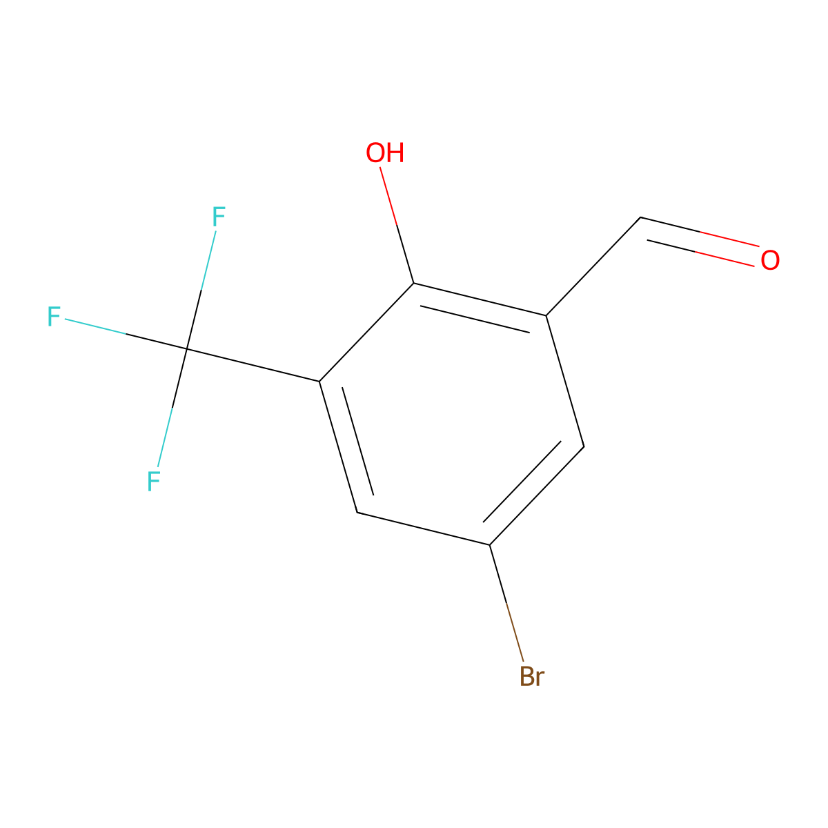5-Bromo-2-hydroxy-3-(trifluoromethyl)benzaldehyde molecular structure, CAS 251300-30-8