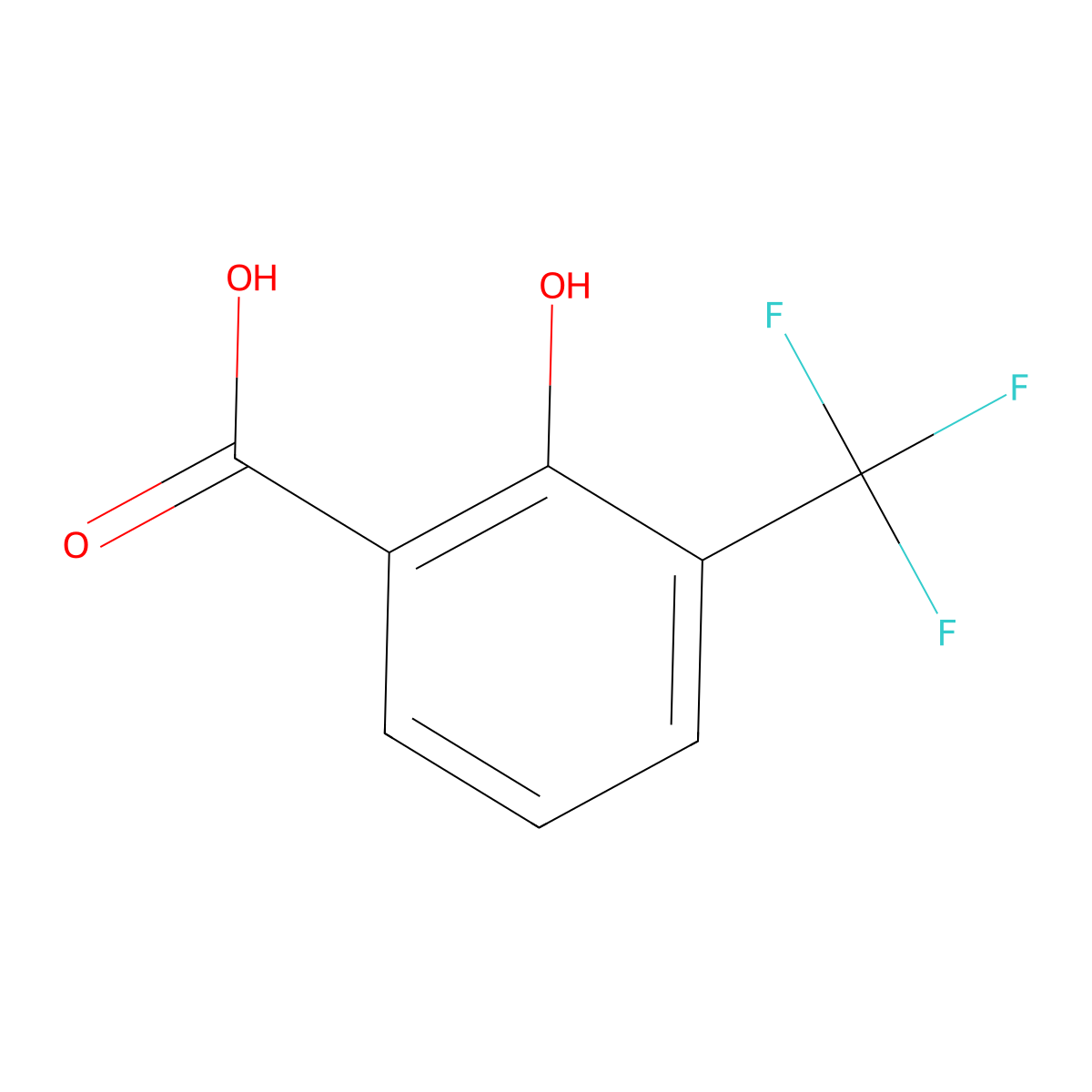 2-Hydroxy-3-(trifluoromethyl)benzoic acid molecular structure, CAS 251300-32-0