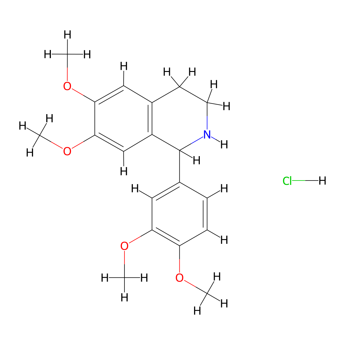 1-(3,4-Dimethoxyphenyl)-6,7-dimethoxy-1,2,3,4-tetrahydroisoquinoline hydrochloride molecular structure, CAS 251306-32-8