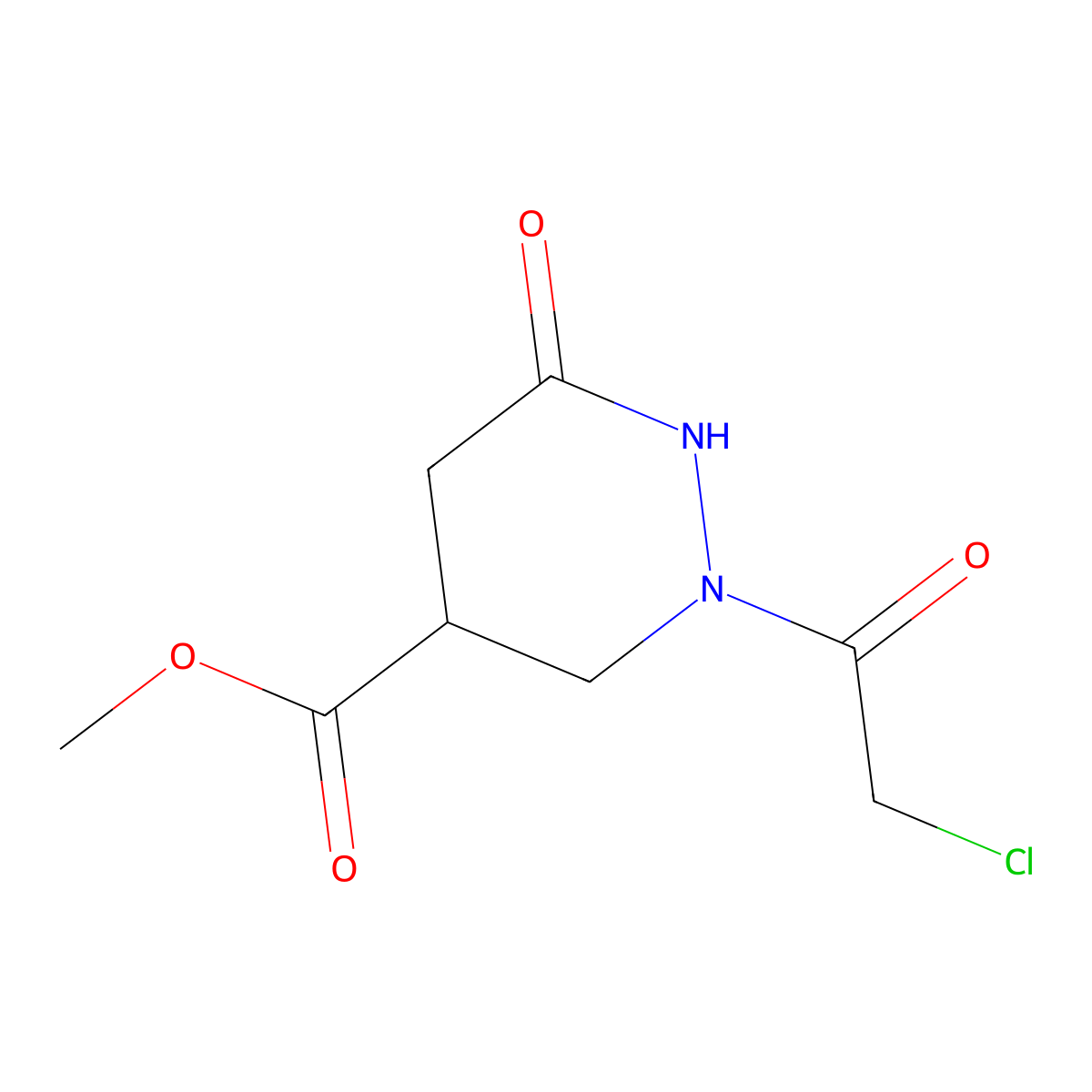 2-(2-Chloro-acetyl)-6-oxo-hexahydro-pyridazine-4-carboxylic acid methyl ester molecular structure, CAS 251307-08-1