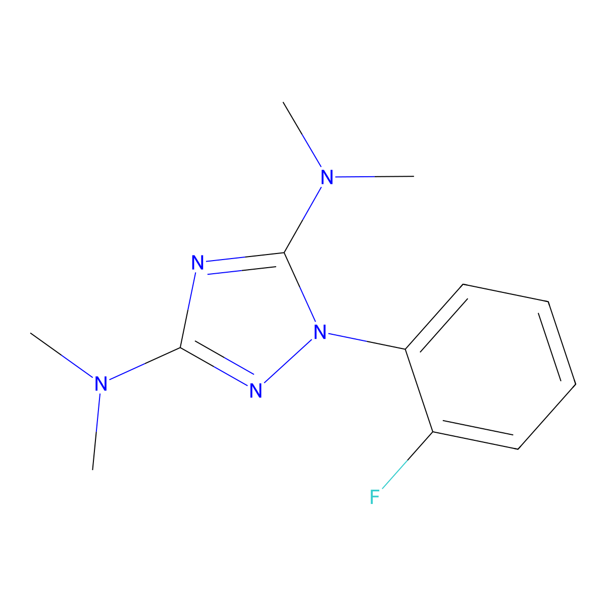 N-[3-(dimethylamino)-1-(2-fluorophenyl)-1H-1,2,4-triazol-5-yl]-N,N-dimethylamine molecular structure, CAS 251307-14-9