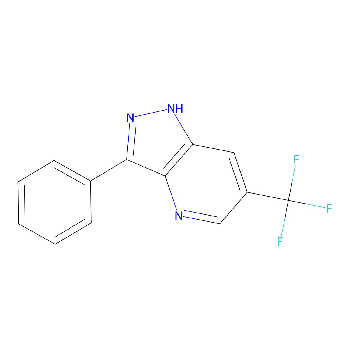 3-phenyl-6-(trifluoromethyl)-1H-pyrazolo[4,3-b]pyridine molecular structure, CAS 251307-15-0