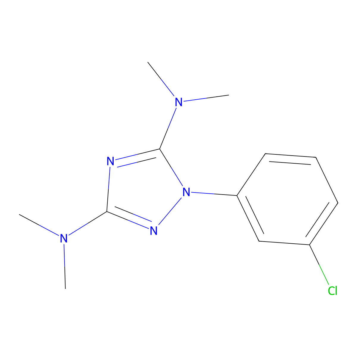 N-[1-(3-chlorophenyl)-3-(dimethylamino)-1H-1,2,4-triazol-5-yl]-N,N-dimethylamine molecular structure, CAS 251307-18-3