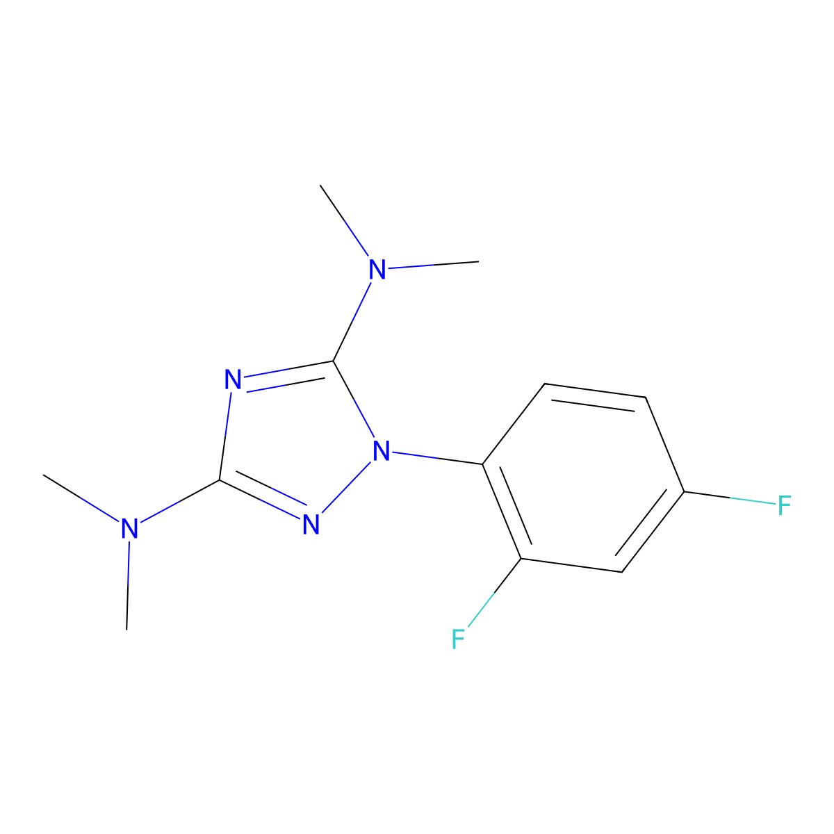 1-(2,4-difluorophenyl)-N~3~,N~3~,N~5~,N~5~-tetramethyl-1H-1,2,4-triazole-3,5-diamine molecular structure, CAS 251307-24-1