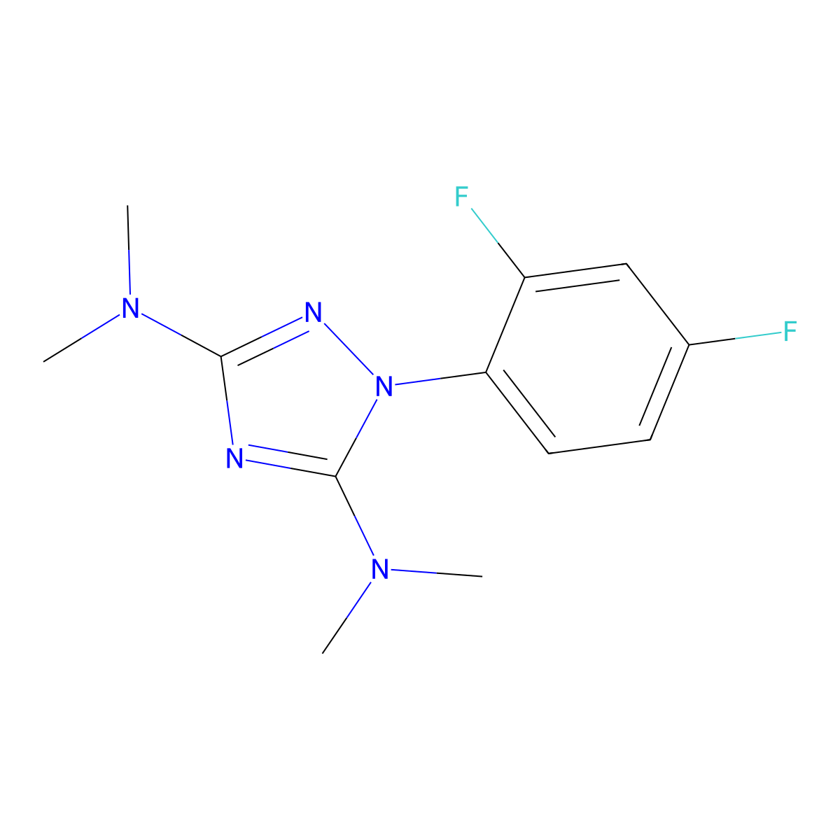1-(2,4-difluorophenyl)-N~3~,N~3~,N~5~,N~5~-tetramethyl-1H-1,2,4-triazole-3,5-diamine molecular structure, CAS 251307-24-1