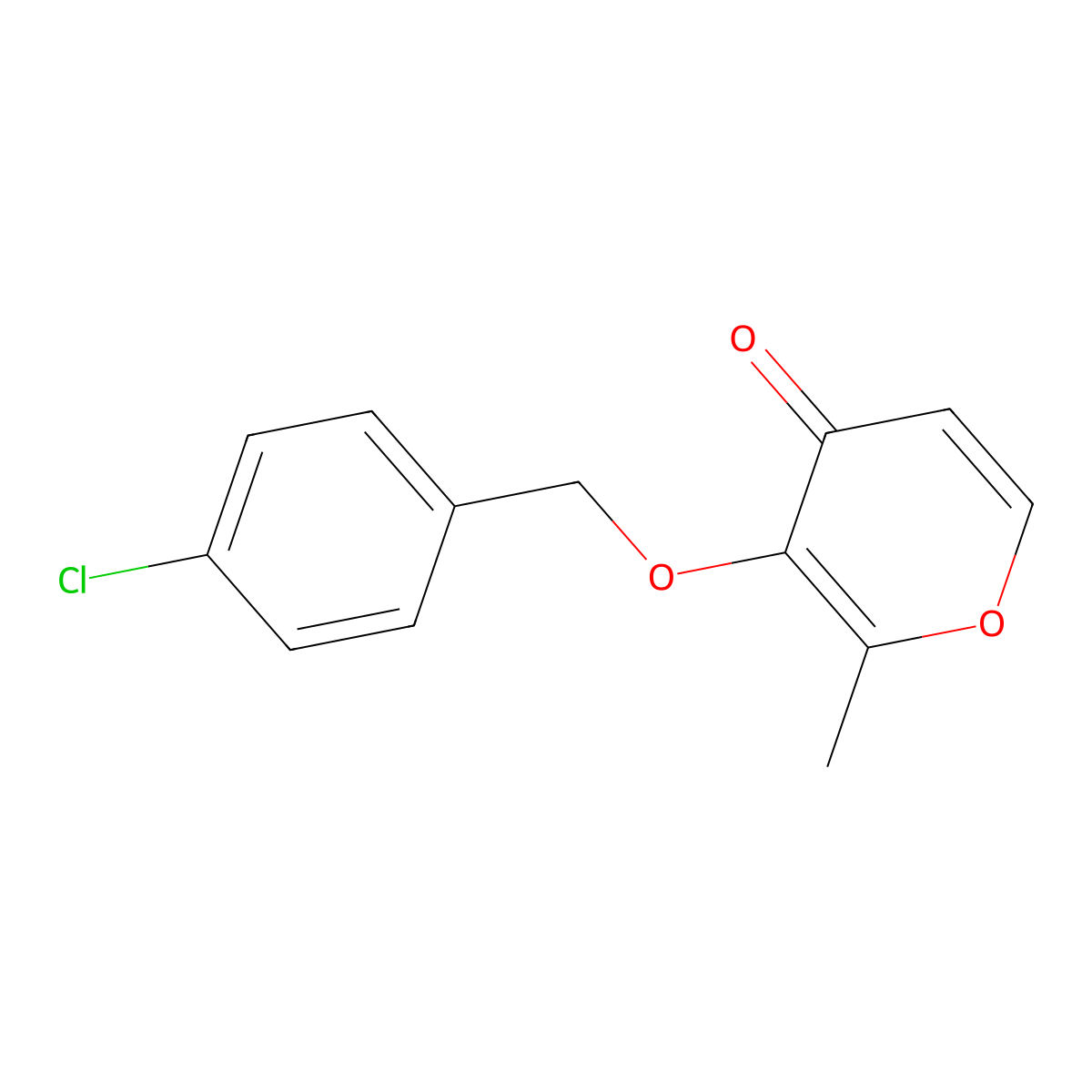 3-[(4-chlorobenzyl)oxy]-2-methyl-4H-pyran-4-one molecular structure, CAS 251307-27-4