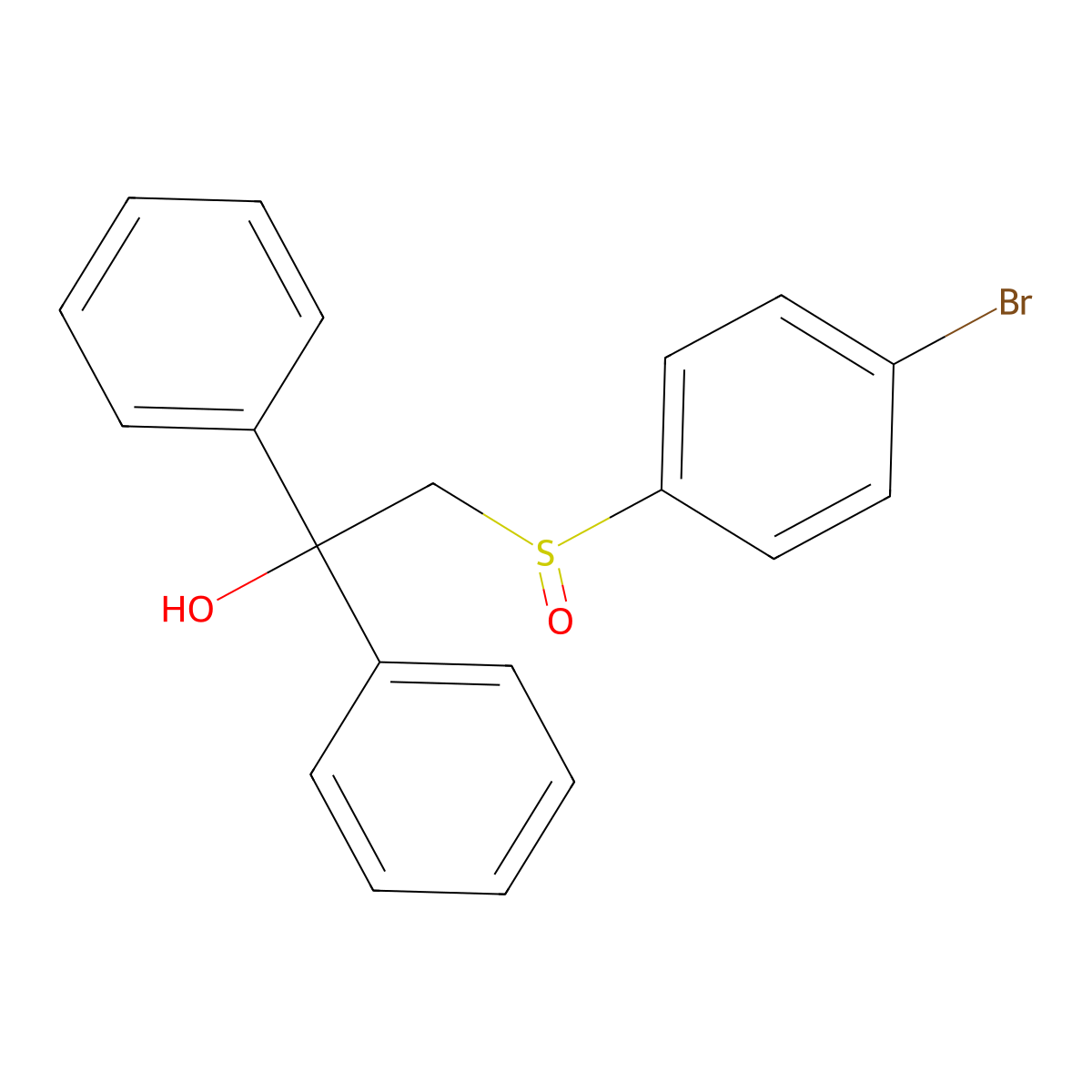 2-[(4-Bromophenyl)sulfinyl]-1,1-diphenyl-1-ethanol molecular structure, CAS 251307-38-7