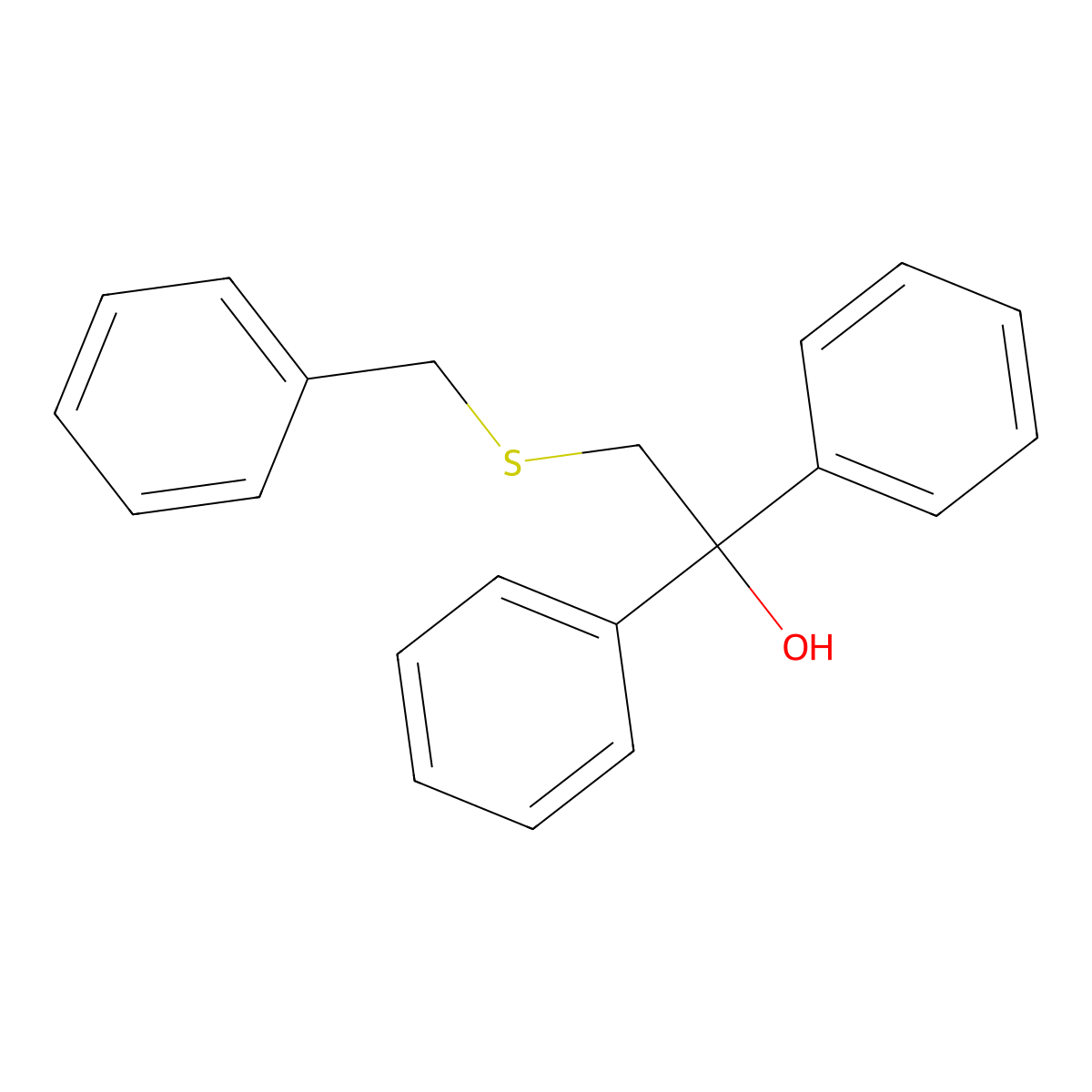 2-(Benzylsulfanyl)-1,1-diphenyl-1-ethanol molecular structure, CAS 251307-44-5