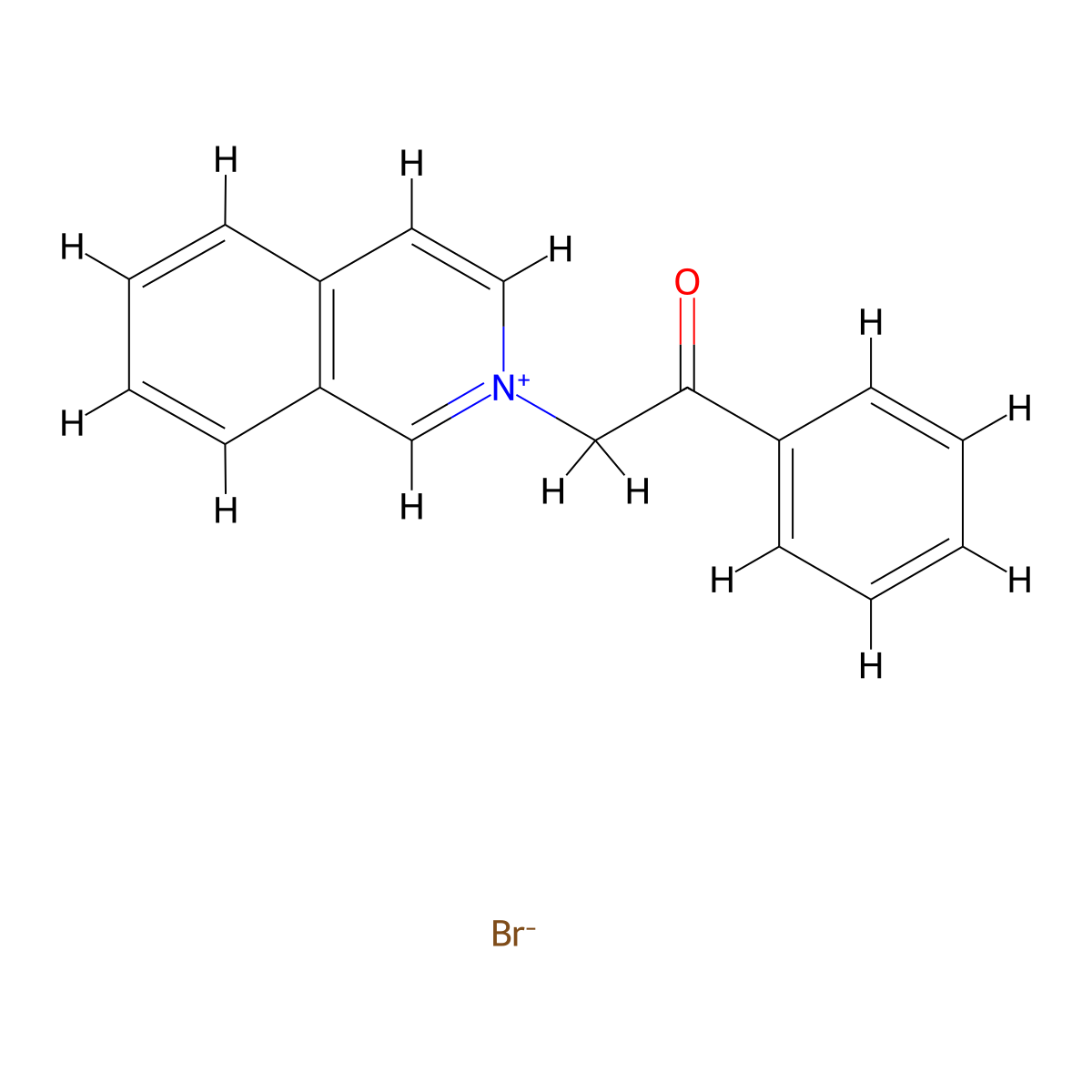 2-Isoquinolinium-2-yl-1-phenylethan-1-one bromide molecular structure, CAS 25131-60-6