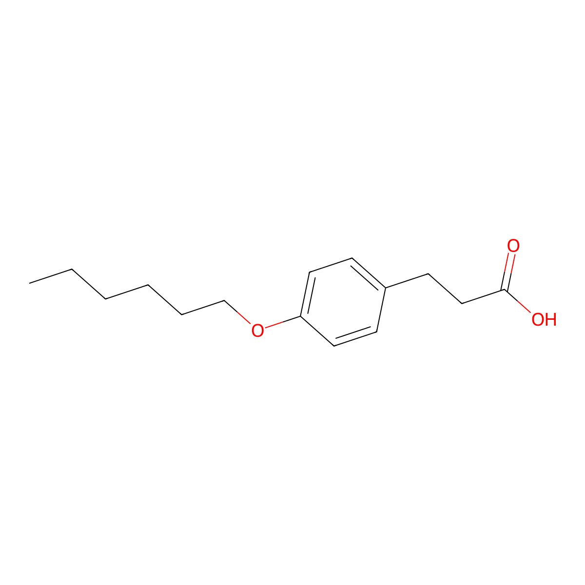 3-[p-(Hexyloxy)phenyl]propionic acid molecular structure, CAS 25131-98-0