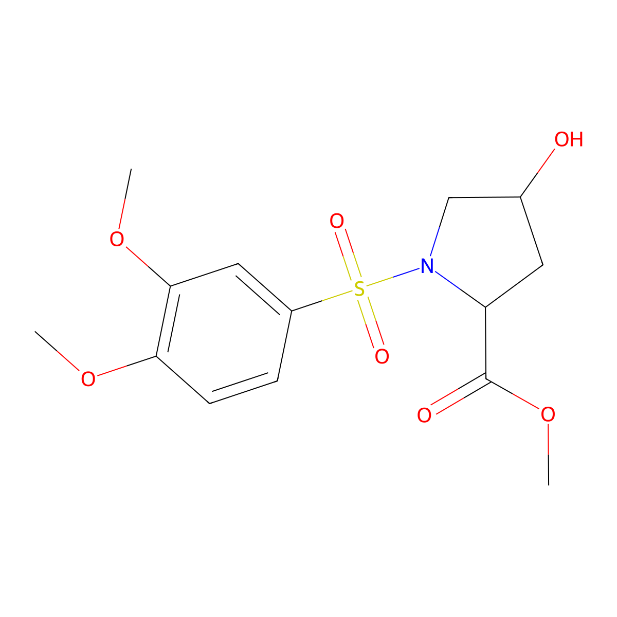 Methyl 1-[(3,4-dimethoxyphenyl)sulfonyl]-4-hydroxy-2-pyrrolidinecarboxylate molecular structure, CAS 251310-35-7