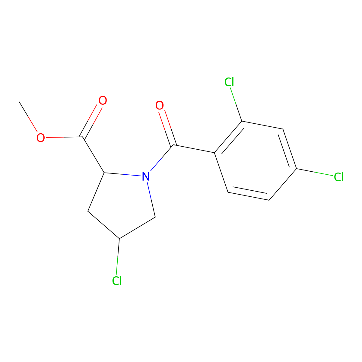 Methyl 4-chloro-1-(2,4-dichlorobenzoyl)-2-pyrrolidinecarboxylate molecular structure, CAS 251310-38-0