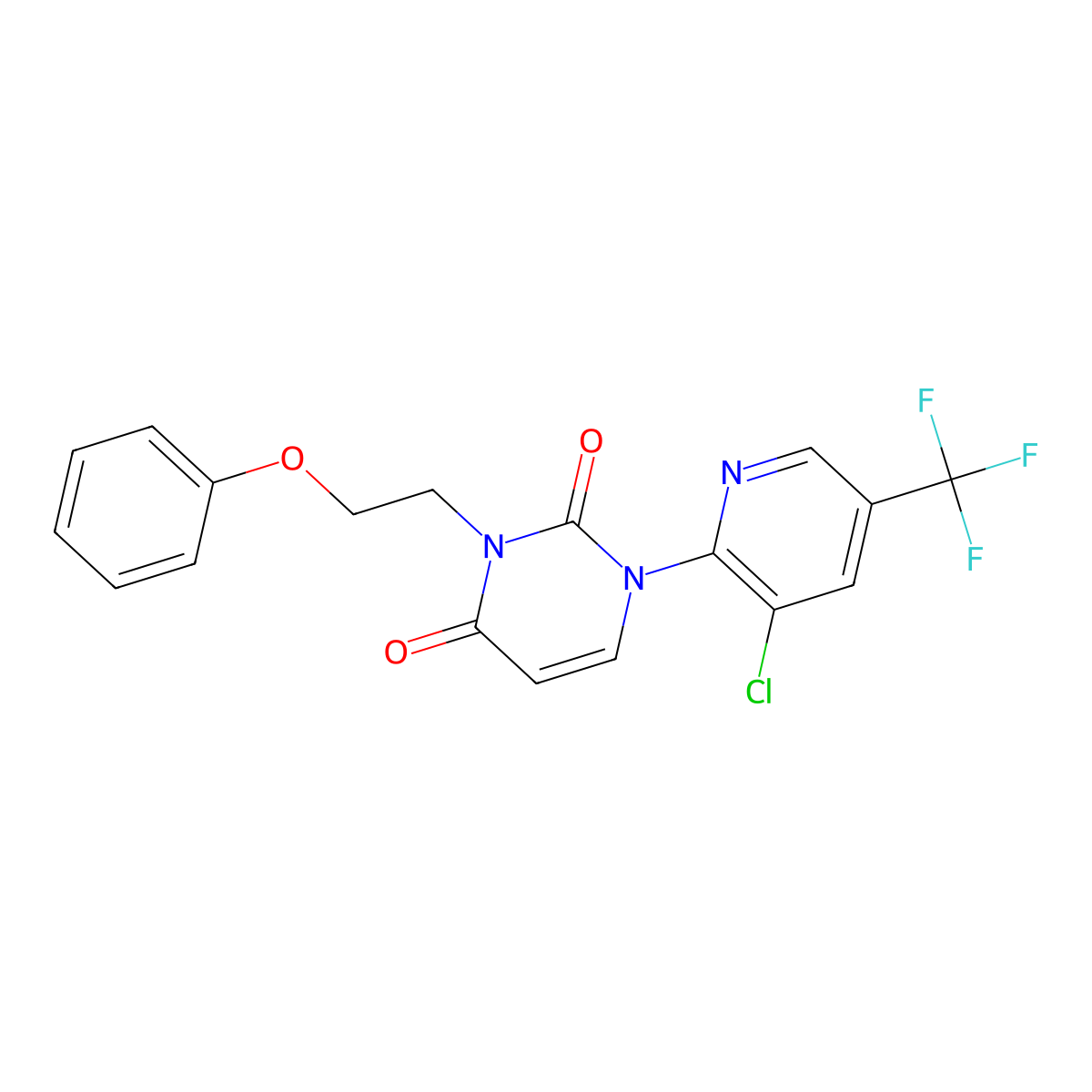 1-[3-chloro-5-(trifluoromethyl)-2-pyridinyl]-3-(2-phenoxyethyl)-2,4(1H,3H)-pyrimidinedione molecular structure, CAS 251310-56-2