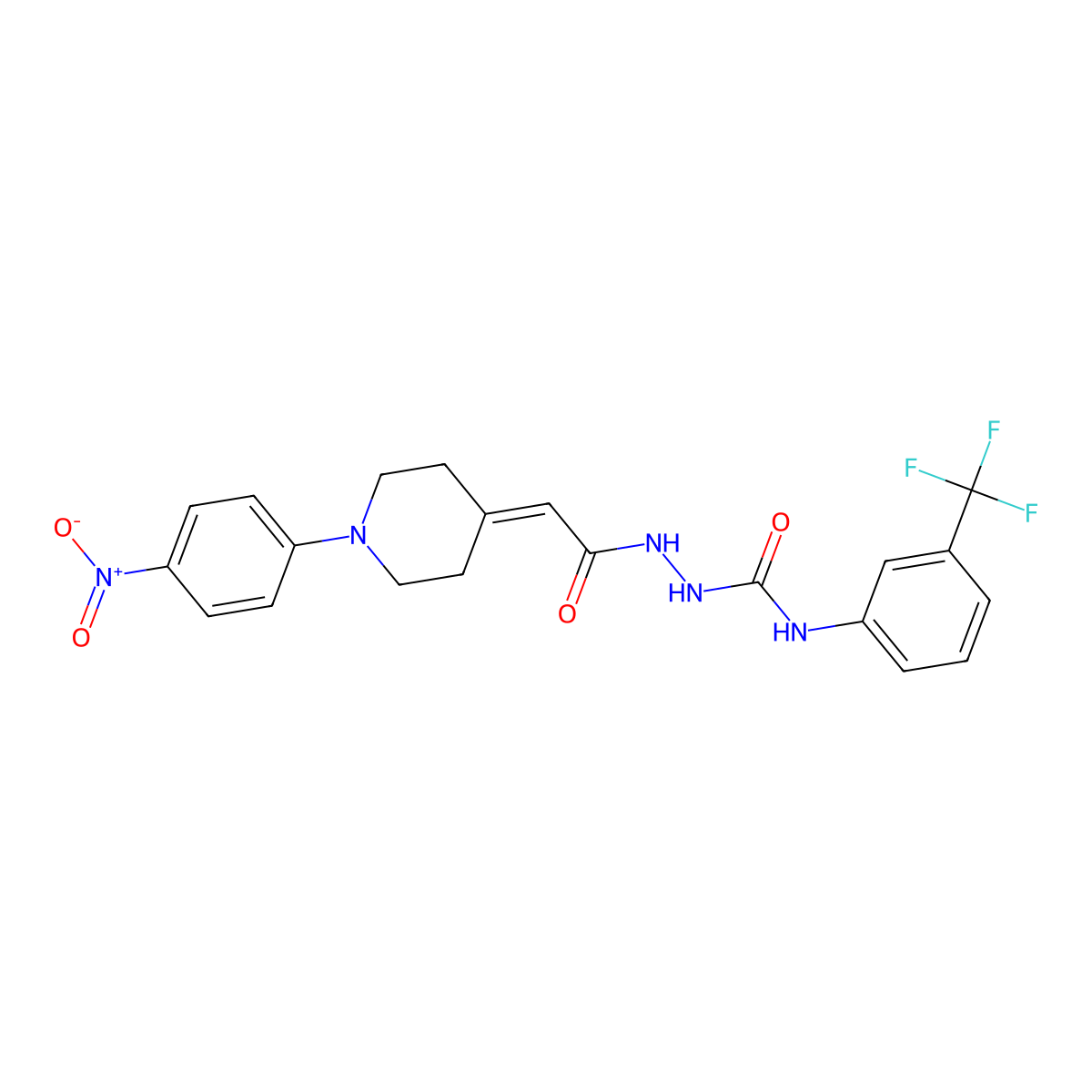 2-{2-[1-(4-nitrophenyl)-4-piperidinylidene]acetyl}-N-[3-(trifluoromethyl)phenyl]-1-hydrazinecarboxamide molecular structure, CAS 251310-57-3