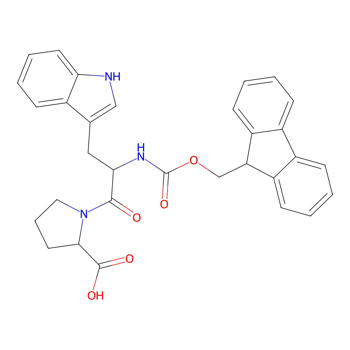 Fmoc-Trp-Pro-OH molecular structure, CAS 251316-94-6
